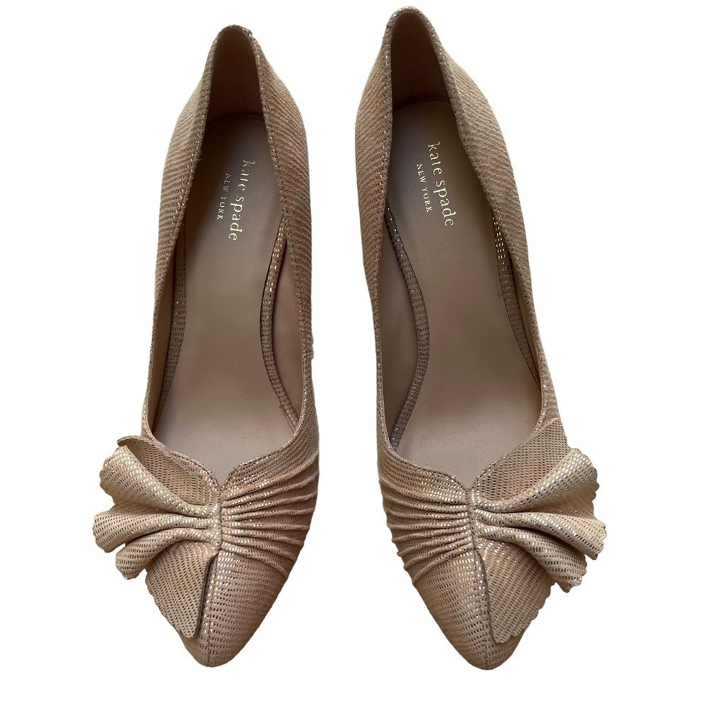 Kate Spade Alessia Pumps in Blush 10 like new heels Appliqué office neutral - Picture 2 of 16